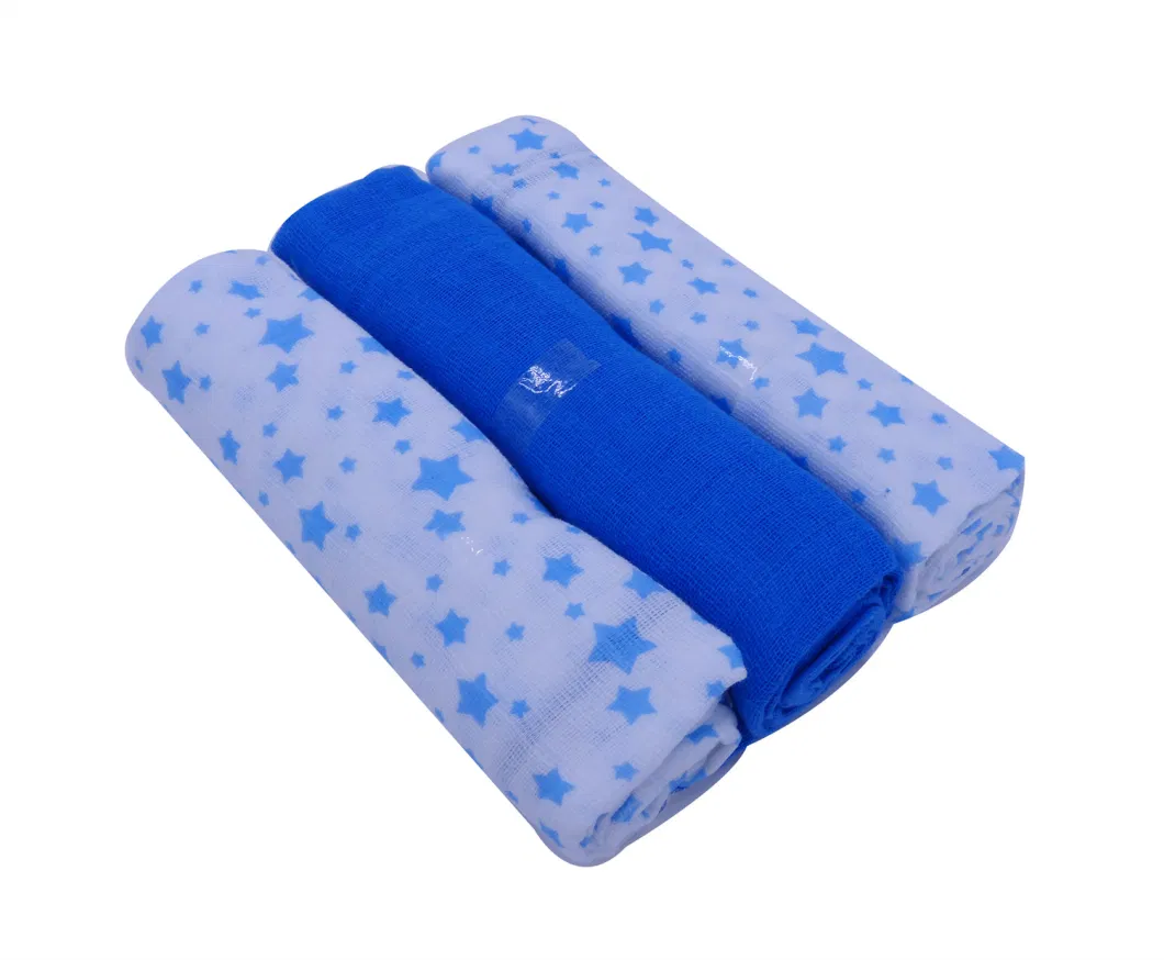 3 Pack Newborn Baby Cotton Muslin Square Burp Cloth Nappy Wipe