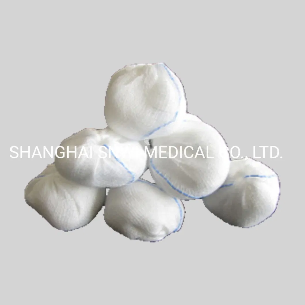 100% Cotton High Absorbent Medical Sterile Disposable Non-Woven Gauze Ball Used in Hospital